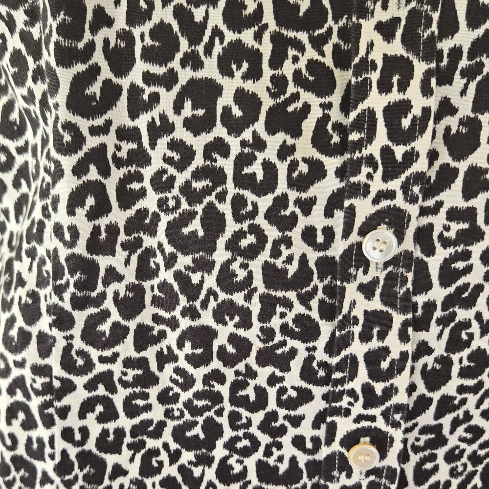 Talbots Leopard Print Cotton Button Down Shirt To… - image 3